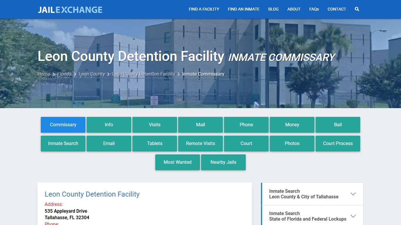 Leon County Detention Facility Inmate Commissary - Jail Exchange