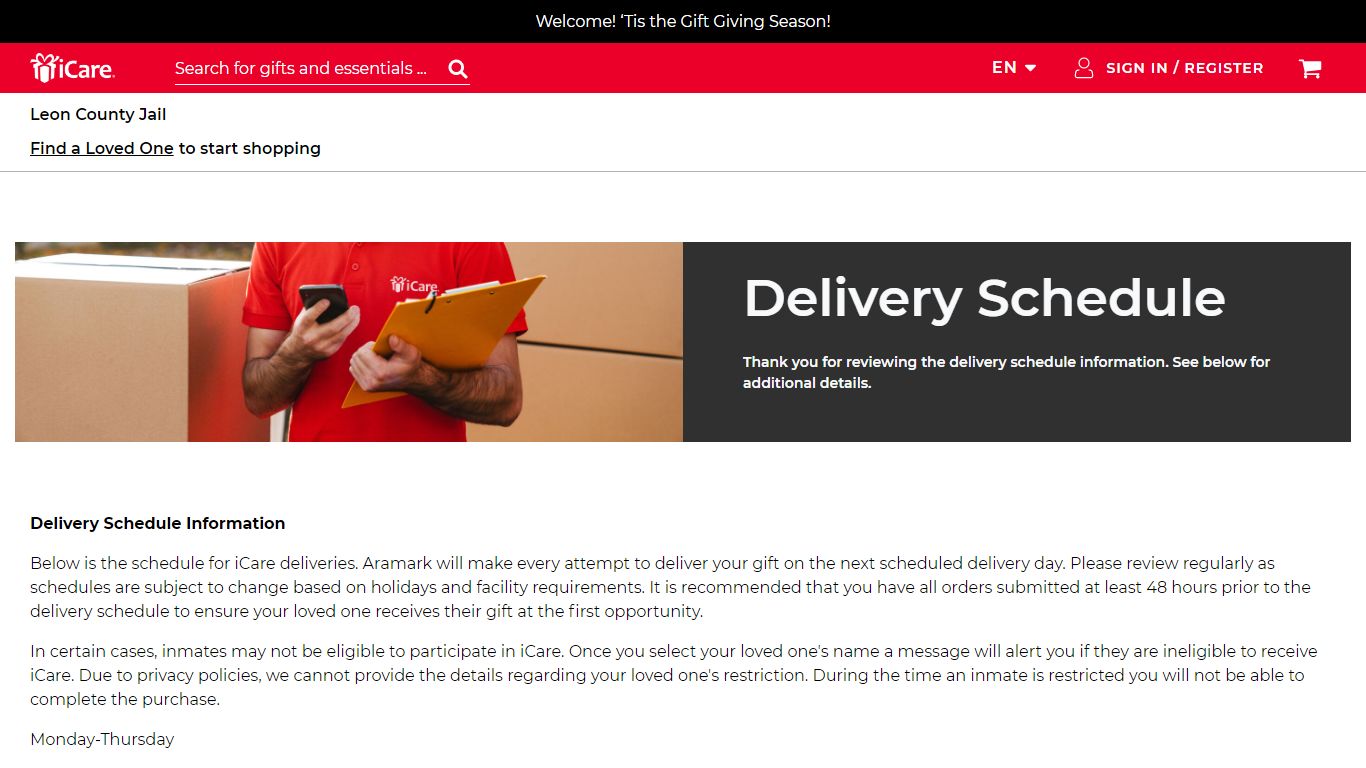 Leon, FL Delivery Schedule - iCare
